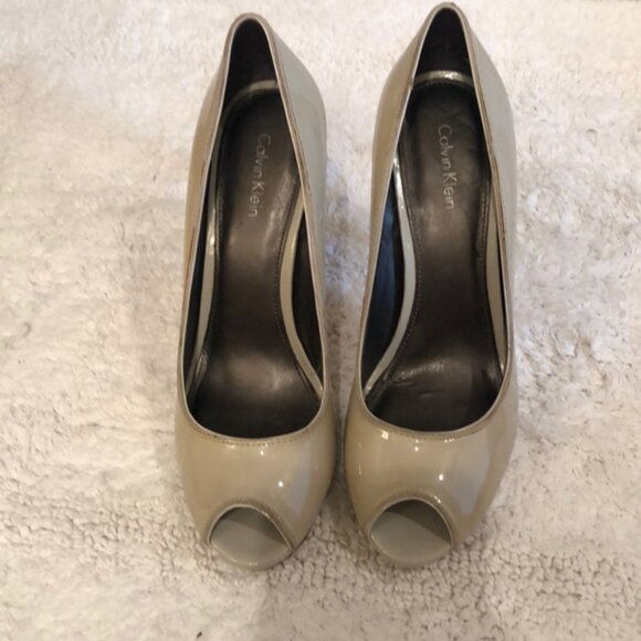 Patent Leather Calvin Klein Open Toe High Heels - Picture 2 of 3